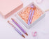PENTA ANGEL Ballpoint Pens Set 4Pcs Black Ink Metal Glitter Roller Ball Pen Fancy Girly Gift Pens for Women Girls Wedding Office Back to School (P...