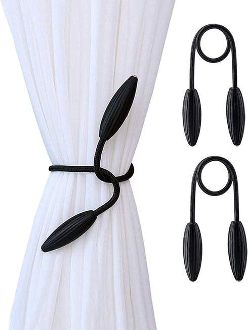 2-Pack Curtain Holdbacks Curtains Tiebacks Home Decorative Window Drape Twist TieBacks Random Modelling Curtain Holdbacks (Black)...