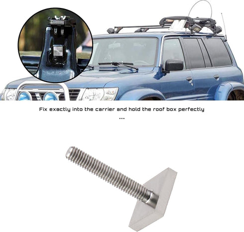 6PCS T-Track Adapter M6 x 35 mm T-Slot Bolts Stainless Steel 20x20mm Square Head Bolts Car Roof Bar Accessories for Car Roof Rack Roof Box Rail Ca...