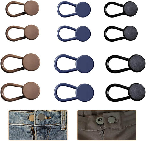 12 Pcs Button Extenders for Jeans, Waist Extender for Jeans, Button Extender, Pants Button Extenders for Men, Button Extender for Pants, Jeans But...