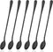 9 Inch Long Handle Iced Tea Spoon, DaKuan Set of 6 Stainless Steel Iced Teaspoon for Iced Tea, Coffee, Cocktail, Milkshake, Cold Drink (Black)...