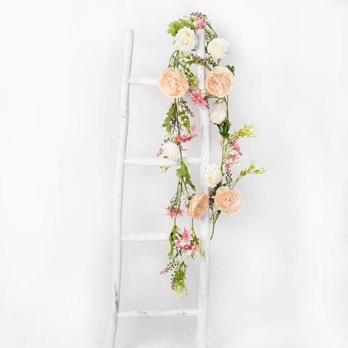 6 Ft Artificial Peony Garland with Mixed Peony Flowers and Green Leaves for Wedding Dining Table Home Party Decor...