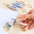 1Pc White Folding Scissors Safe Portable Travel Scissors Foldable Telescopic Cutter Pocket Mini Scissor with Keychain for Cutting,Scrapbooking,Cra...