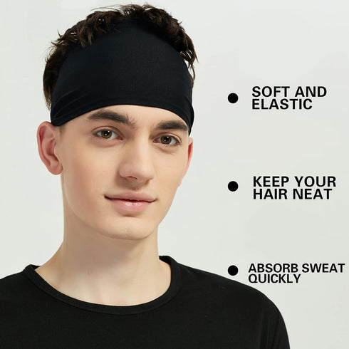 Sports Headbands for Men (5 Pack),Moisture Wicking Workout Headband, Sweatband Headbands for Running,Cycling,Football,Yoga,Hairband for Women and ...