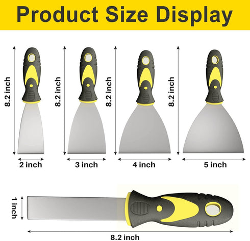 5Pcs Putty Knife, Set, 1" 2" 3" 4" 5" Scraper, Spackle Knife, Paint Scraper, Scraper Tool, No Rusting, Perfect For Repairing Drywall, Removing Wal...