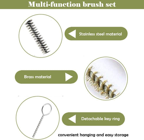 YXQ 12Pcs Tube Brush Kit Stainless Steel/Brass Wire Bottle Long-Handle Bristle Cleaning, 12 inch X 6mm/8mm/10mm/12mm/15mm/20mm...