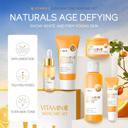 5Pcs Skincare Gift Set for Teenage Girls, Vitamin C Skin Care Kit, 5-In-1 Skincare Gift Set, Skin Care Sets & Kits, Pamper Sets Hydrating Facial K...