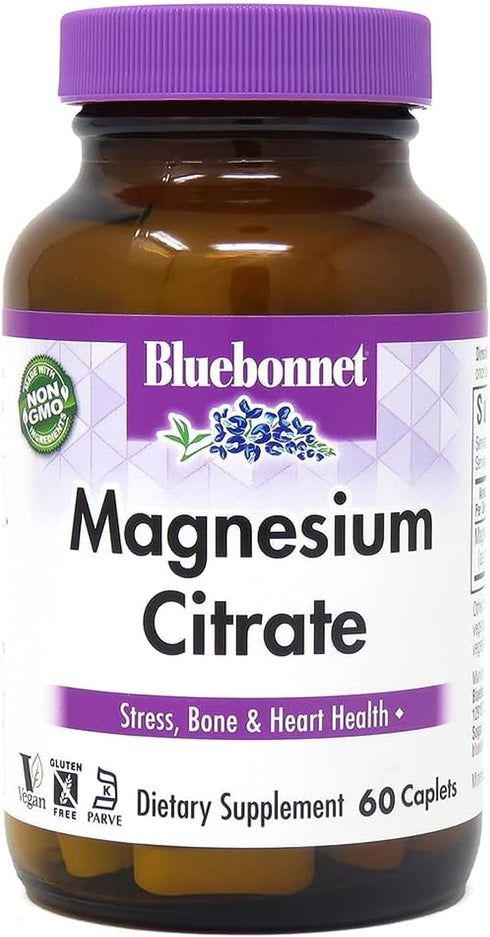 Bluebonnet Nutrition Magnesium Citrate (400mg of Magnesium)- Maximum Absorption - Supports Immune Health & Energy Production - Soyfree, Gluten-Fre...