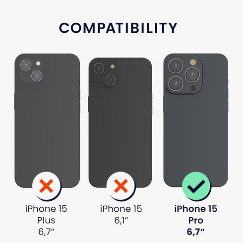 kalibri Tempered Glass Screen Protectors Compatible with iPhone 15 Pro (Set of 2) - Screen Protector - Transparent...