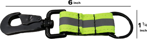 LINE2design Reflective Firefighter Turnout Key Ring - Fire Rescue Key Holder Strap with Heavy Duty Swivel Snap Hook - Green Reflective Design | Pe...