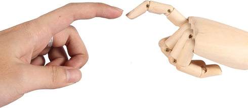 7" Wooden Sectioned Opposable Articulated Left/Right Hand Figure Manikin Hand Model for Drawing, Sketching, Painting (Left Hand)...
