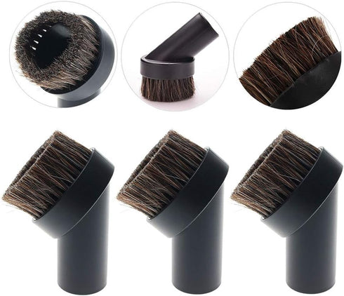 TXIN 4 Pieces Soft Horsehair Bristle Vacuum Attachments Dusting Brush Cleaner Dust Brush, Small Round Corner/Track Cleaning Tools Vacuum Brushes R...