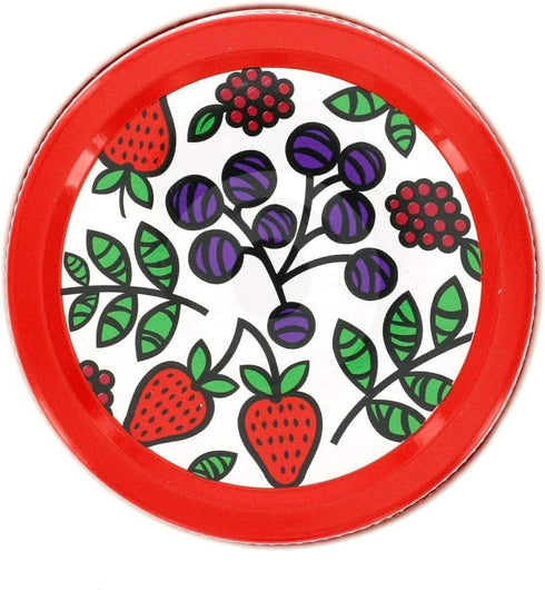 Mason Jar Lids - Decorative Canning Caps Fit Regular Mouth Mason Jars - Fruit Design - Pack of 6...