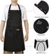 Adjustable Button Apron for Women Men Artist Painting Pottery Garden Cooking Kitchen Chef 3 Pockets Waterproof M-XXL...