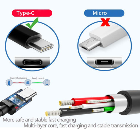 USB C Charger Charging Cable Cord for Sony SRS-XB13 SRS-XB23 SRS-XB33 SRS-XB43 SRS-NS7 SRS-NB10 SRS-XE200 SRS-XE300 X Speaker, Bose SoundLink Flex...