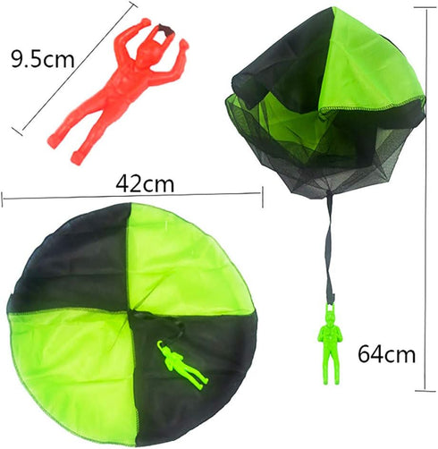 12 Pack Parachute Toys, Tangle Free Throwing Parachute Toy Parachute Figures Plastic Warrior Figures for Kids Party Favors Outdoor...