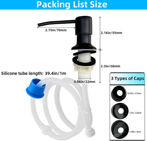 Soap Dispenser Extension Tube Kit,Soap Dispenser Kitchen,Stainless Steel,with 39" Extension Tube,Connects Directly to Dish Soap Container,Hand Soa...