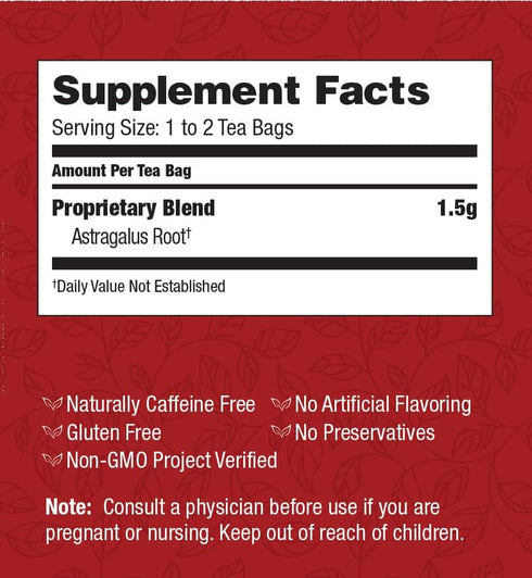 Bravo Tea Astragalus Caffeine Free 20 Tea Bags...