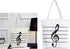 Music Notes Handbag Canvas Tote Bag Reusable Grocery Bag Shoulder Shopping Bag for Women Girls Gift (White)...