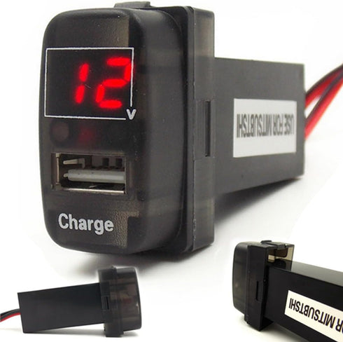 Special 5V 2.1A USB Interface Socket Car Charger and Voltmeter Use for Mitsubishi...