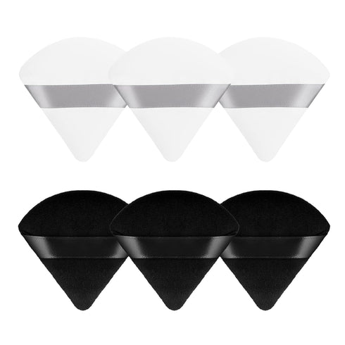 Sibba 6 Pieces Sponge Loose Powder Puff Foundation Concealer Face Makeup Make Up Triangle Sponges Velour Beauty Setting Artist Grip Liner Body Ski...