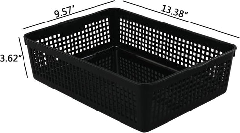 Pack of 6 Plastic File Storage Organizer Tray Basket, A4 Paper Storage Basket...