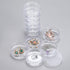 Hipiwe 2 Packs 5 Slot Clear Plastic Round Storage Jars - Art Craft Accessory Organizer Box Jewelry Beads Sewing Pills Container Holder for Storage...