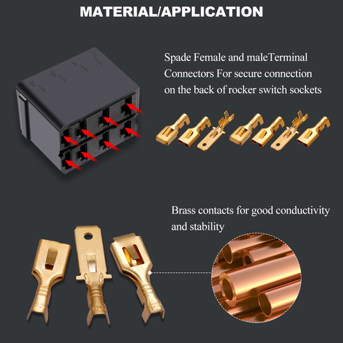 Twidec/150PCS 6.3mm Male Female Spade Connector Quick Splice Crimp Terminals Non Insulated Wire Connector for Electrical Wiring Relay Car Audio Sp...