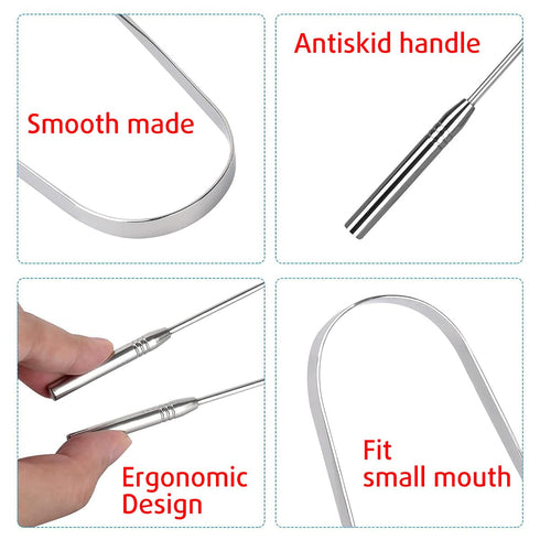 Cbiumpro Tongue Scraper for Adults, Metal Tongue Scraper for Kids, Durable Stainless Steel Tongue Scraper with Travel Case, Tongue Cleaners for Re...