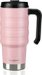 HAUSHOF 24 oz Travel Mug, Stainless Double Wall Vacuum Insulated Tumbler with Handle & Spill Proof Twist On Flip Lid and Wide Mouth, BPA Free (Pin...