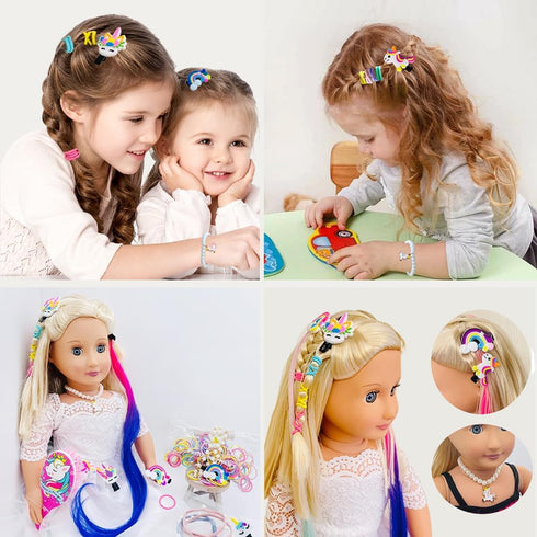 18 inch Doll Hair Accessories for American OG Girl Doll Hair Brush Rainbown Unicorn Kit Accessories Doll Hair Styling Head for Girls Gifts?No Doll...