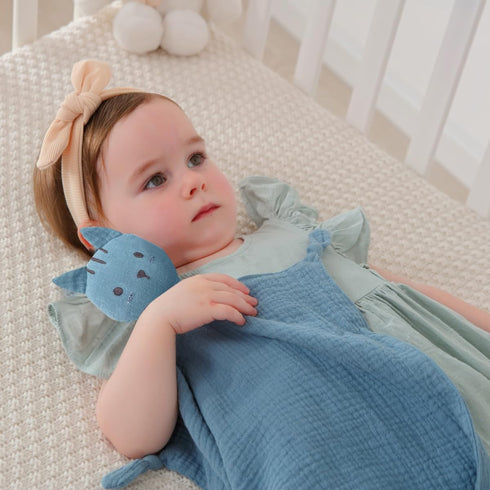 insular Lovey Blanket for Boys and Girls, Organic Cotton Muslin Security Blanket for Babies, Soft Breathable Lovie Soothing Towel for Newborn and ...