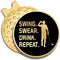 Swing Swear Repeat Golf Ball Marker with Magnetic Hat Clip, Funny Golf Accessories Gifts...