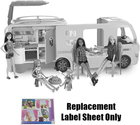 Replacement Labels for Barbie Doll Dream-Camper Playset - FBR34 ~ Replacement Camper Stickers ~ Set A...