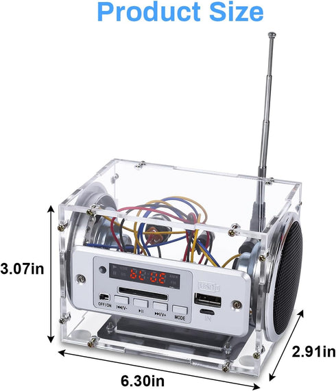 ICStation DIY Bluetooth-Compatible Speaker Kit, Soldering Practice Kit with Rechargeable Battery Mini Home Outdoor Stereo Sound Amplifier,USB, AUX...
