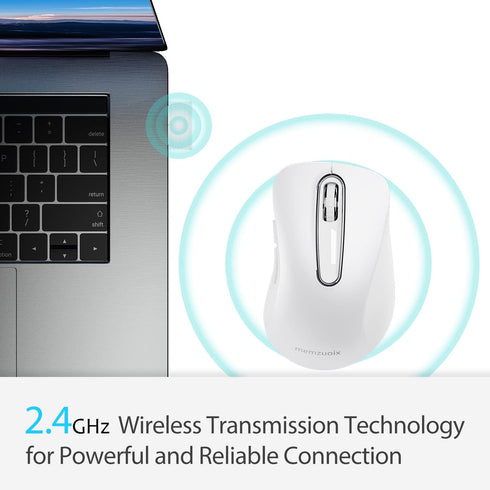 memzuoix 2.4G Wireless Mouse, 1200 DPI Computer Wireless Mouse with USB Receiver, Portable Wireless USB Mouse Battery Powered Cordless Mouse for L...