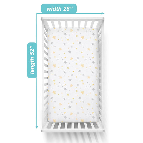 American Baby Company Crib Bedding Bundle Set, a 100% Cotton Fitted Standard Crib Sheet and a Fitted Contoured Changing Table Pad Cover, Golden Ye...