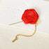 Rose Brooch Pin Cloth Rose Flower with Gold Leaf Brooch Suit Lapel Pins for Men Tassel Chain Brooch Rose Flower Pin Brooches for Men Suits Bridegr...