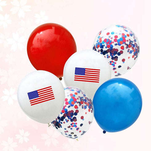 BinaryABC Patriotic Latex Balloons Confetti Balloons,4th of July Balloons,25Pcs...