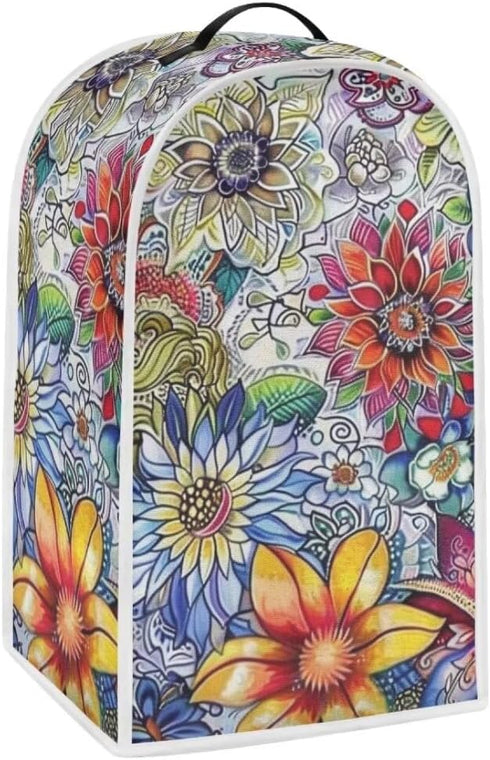Boho Floral Blender Dust Cover, Anti Fingerprint Polyester Stand Mixer or Coffee Maker Appliance Cover, Dust Proof Stain Resistant Blender Cover f...