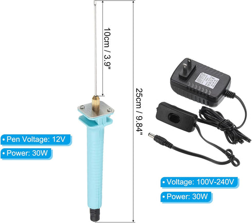 PATIKIL 10CM 30W 110V-240V Foam Cutting Pen Set, Electric Hot Foam Cutter Pen Cutting Tools with Start Switch & 30W Power Adapter for DIY Art Craf...