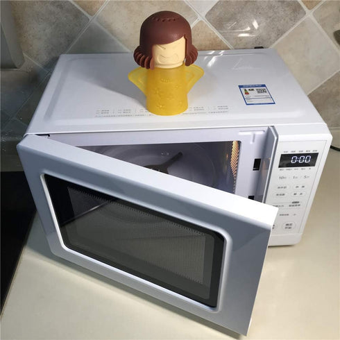 Angry Mom Microwave Cleaner, Mad Mama Microwave Steam Cleaner, Just Add Vinegar and Water, Easily Cleans the Crud in Minutes (Yellow)...