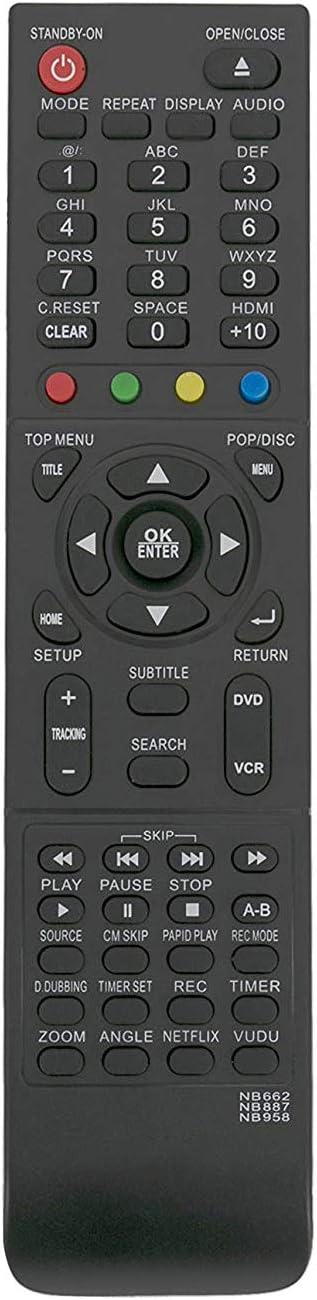 ALLIMITY NB662 NB887 NB958 Replaced Remote Control Fit for MAGNAVOX DVD VCR DV200MW8 DV200MW8A MBP5210 MBP5210/F7 MBP5210F MBP5210FF7 MBP5220F MBP...
