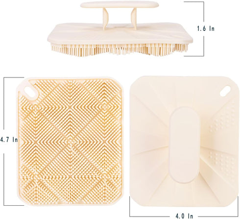 Long Handle Wooden Bath Brush,Shower Body Brush with Loofah Mesh for Skin Exfoliating, Back Sponge Scrubber for Men and Women… (B-Black & Vanilla)...