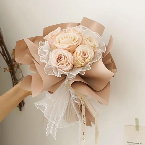 Korean Style Ruffle Yarn Floral Wrapping Paper 1 Roll Florist Supplies Waterproof Flower Bouquet Wrapping Paper Floral Supplies for Fresh Flowers,...
