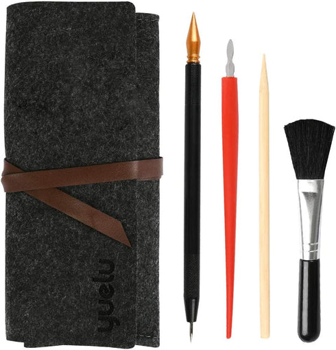YOTINO 14 Pcs Scratch Art Tools Set, Scratch Sketch Art Painting with Bamboo Sticks Scraper Scratch Pen, Black Brush, Engraving Art Set for Adult ...