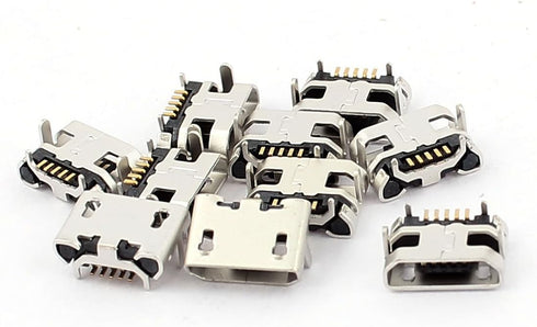 uxcell 10 Pcs 5 Pin PCB Mount Micro B USB Female SMT Connector Data Port...