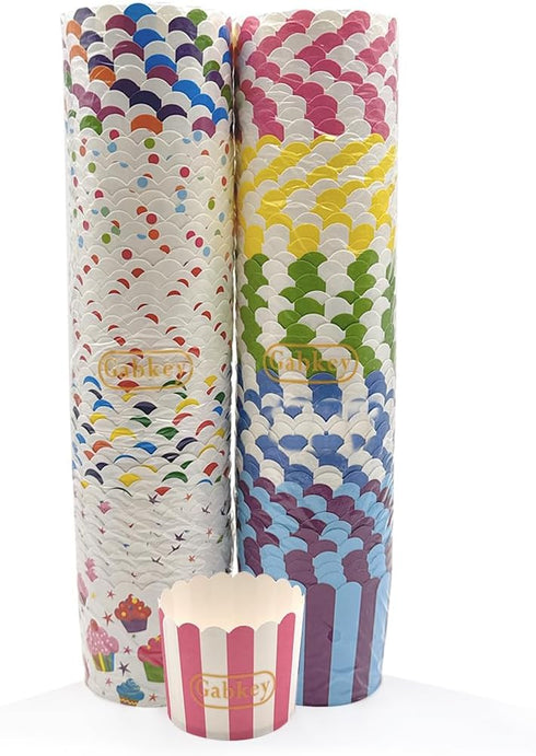 100pcs Random Colorful Premium Greaseproof Cupcake Paper Liners No Muffin Pan Needed Cupcakes Papers...