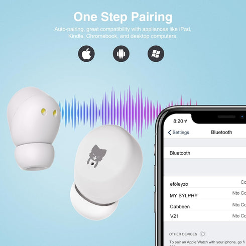 Kids Headphones for School Toddler Wireless Earbuds with Mic Bear Charging Case Waterproof Bluetooth Ear Buds for Boys Girls Teen 5+ Years, Compat...