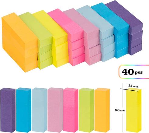 4000 Sheets Index Tabs - 0.6 x 2in Page Markers, Small Self-Stick Note Pads, Bright Colors Page Flags Sticky Index Tabs, 40 Pack Sticky Notes for ...